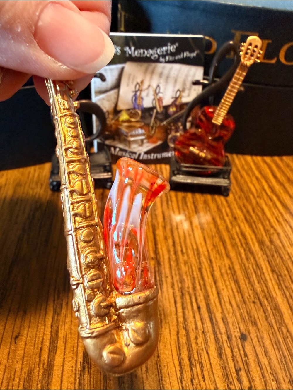 Glass Menagerie By Fitz And Floyd Guitar And Saxaphone - Picture 9 of 10